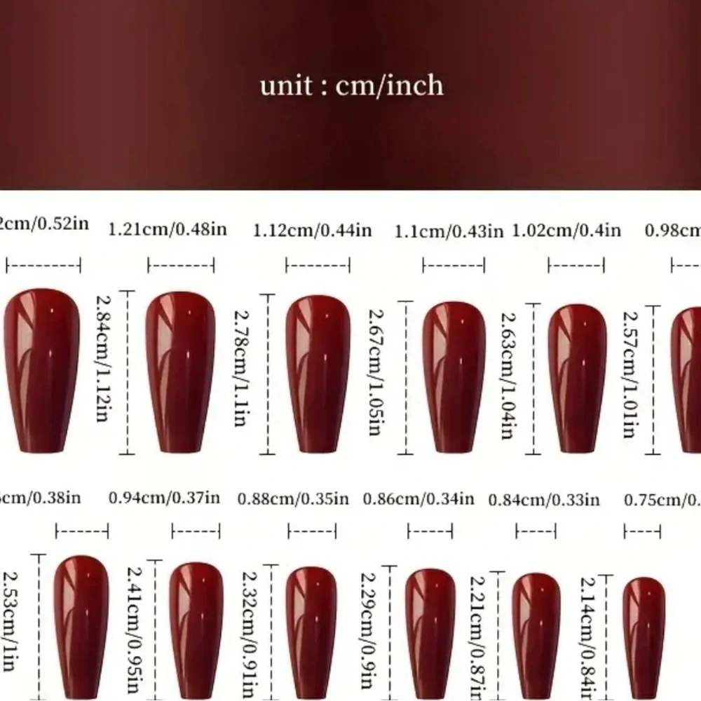 24pcs Glossy Long Ballerina Blue French Tip Press On Nails